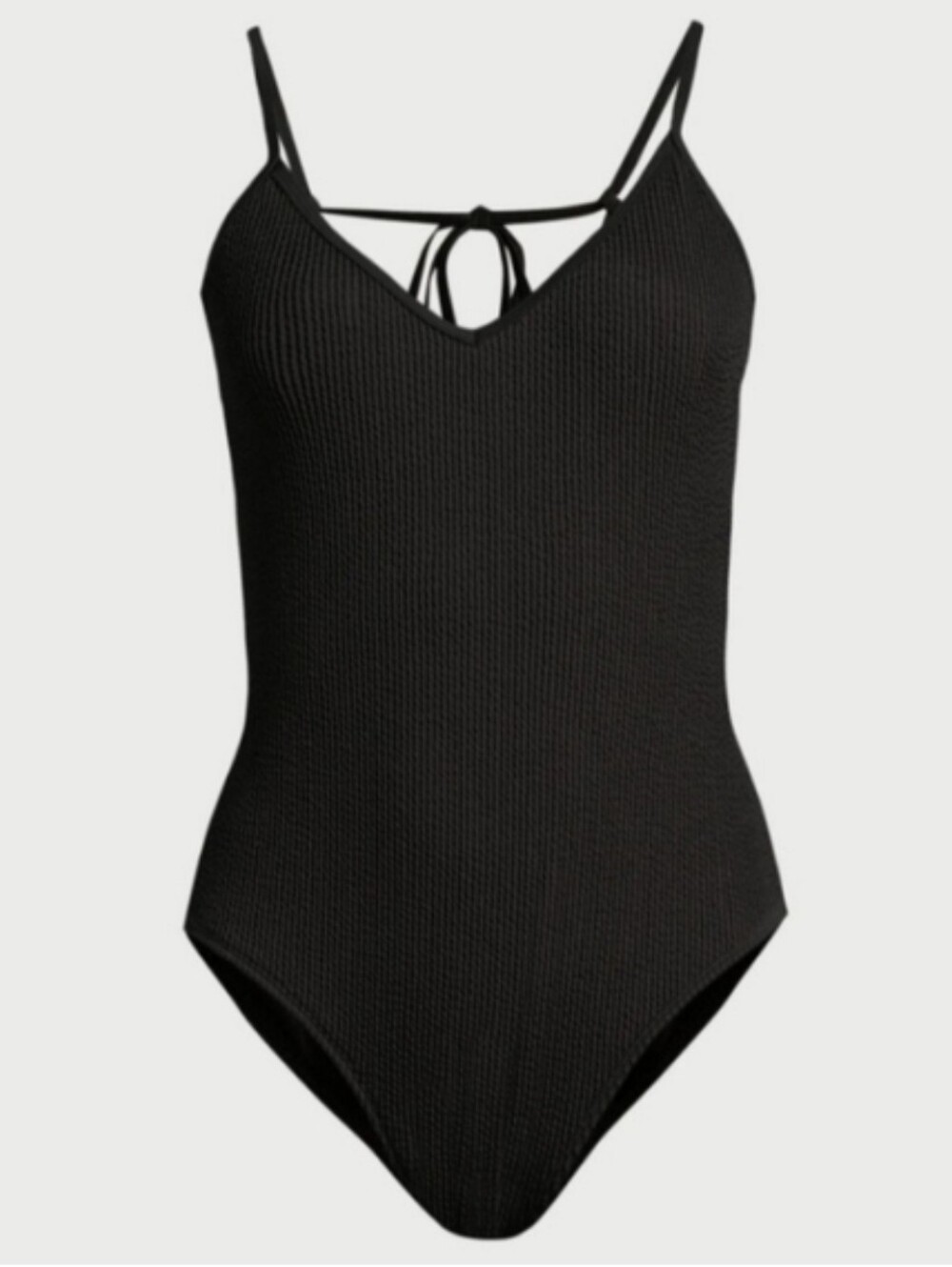 No Boundaries Juniors One Piece Black Crinkle Textured Swimsuit NWT - Picture 12 of 12